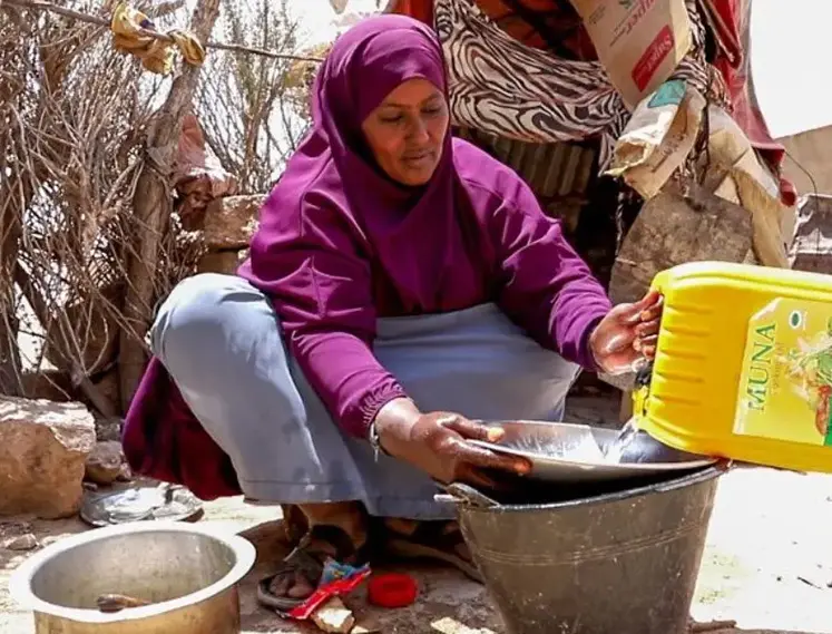 A borehole providing clean water to a community in Somalia, funded by Islamic Relief donors